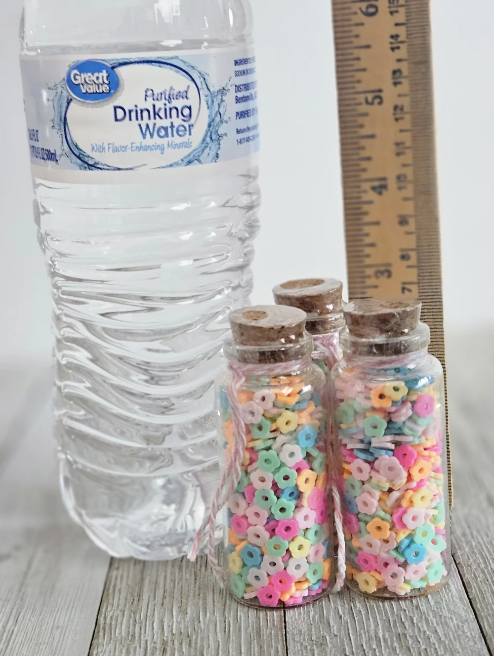 3-Pack Jar of Miniature Plastic Beads Multi-Colored Pastel Crafting Sewing DIY